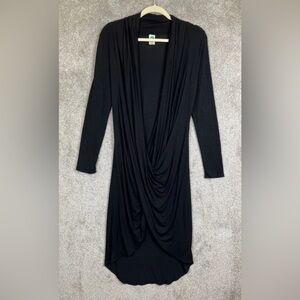 New York & Company Black Dress Woman SizeM Sexy Cocktail Front Asymmetrical Wrap